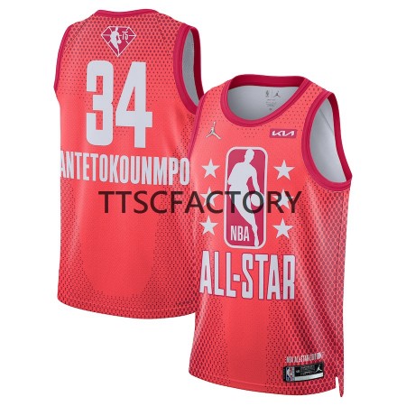 Milwaukee Bucks Giannis Antetokounmpo 34 2022 All-Star Jordan Brand Punainen Miesten Pelipaidat Swingman